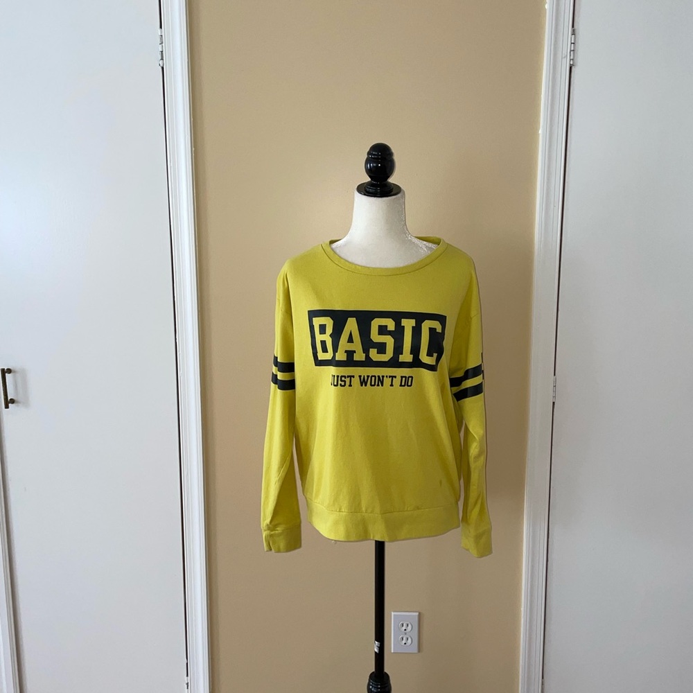 Basic Just Won’t Do Yellow Sweatshirt - image 2